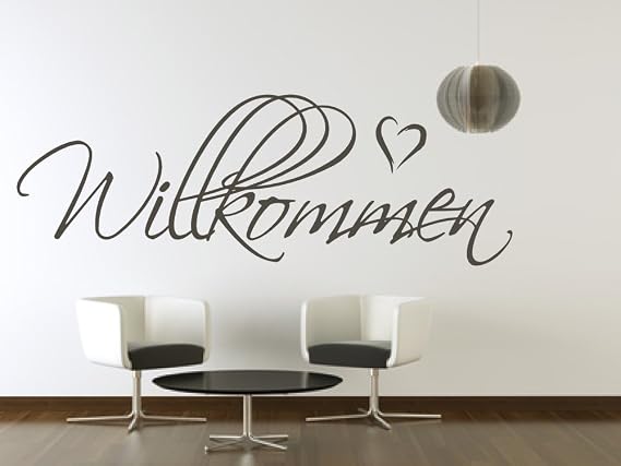 Wandtattoo 'Herzlich Willkommen' – 58x28 Cm, 32 Farben, Für Innen & Außen, Rückstandslos Entfernbar