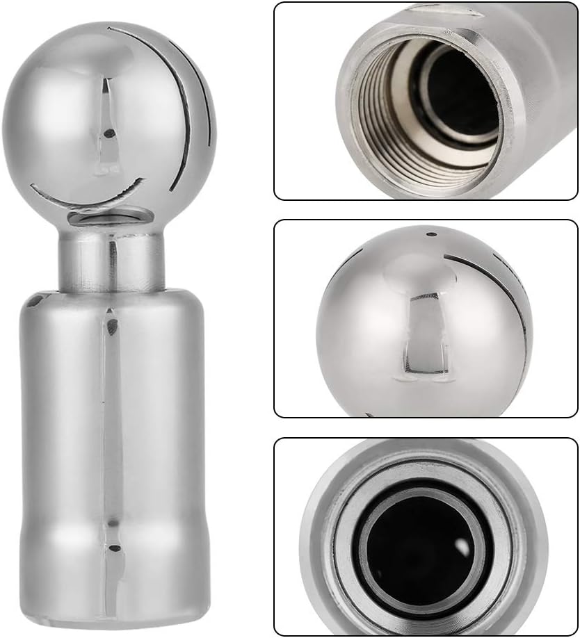 Samfox Stainless Steel Rotating Spray Ball - 360° Spray Coverage, Cleaning Diameter 1m-6m, 3/4 Inch Thread - Image 3