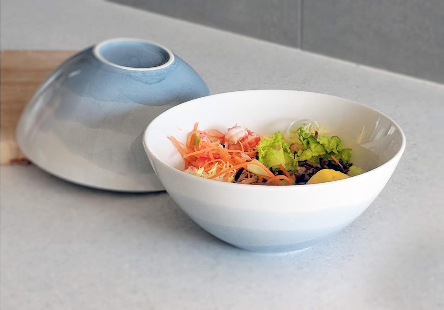  | Luna 4PC 6.75", 32 ounces Glacial Porcelain Bowls | Microwave safe bowl l Cereal bowls | Pasta bowl | Large soup bowl | ceramic bowl | Kitchen bowls | salad bowl set: Soup Bowls