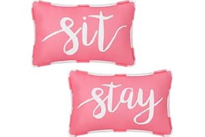 ASPMIZ Outdoor Pillow Covers 12 x 20 Inch, Waterproof Pink Lumbar Throw Pillows for Patio Porch Furniture Couch, Summer Decorative Cushion Cover, Spring Pillow Cases for Sofa Chair Garden, Set of 2