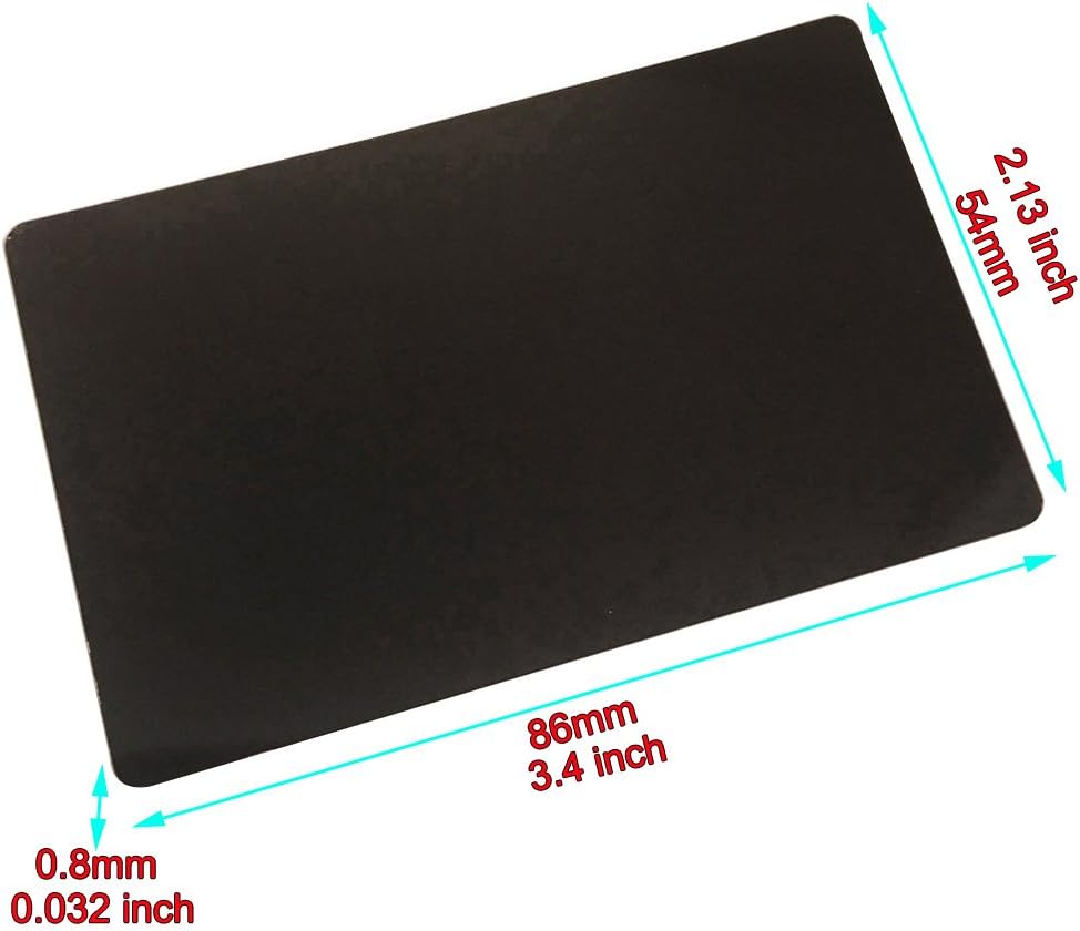 Ebamaz Metal Business Cards Anodized Aluminum Plate Plaque DIY Gift Lable Tag 86X54X0.8mm (Black, 10PCS, Blank) - Image 3