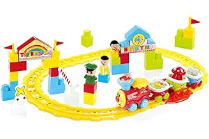 BAOLI Electric Train Track Play Set Vehicle Car Toy with Light and Music, 1 2 3 Year Old Kids Toddler Baby Boy Gifts, Easter Basket Stuffers, Railway Toys Early Educational Toy