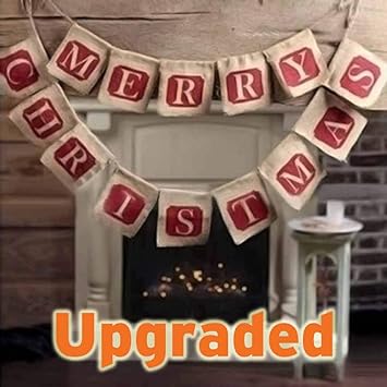 Amazon Com Sooez Merry Christmas Jute Burlap Banners Upgraded