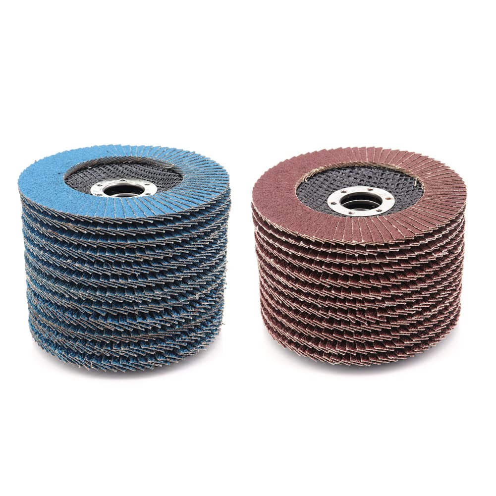 Yuhtech Flap Wheels, 24 Pcs 4.5 Inch 115mm Flap Discs Polishing Flap Discs Sanding Flap Discs for Angle Grinder