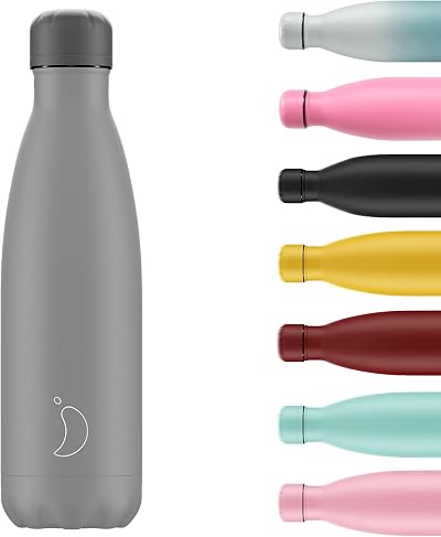 Chillys Original Water Bottle 500ml Vacuum Insulated Stainless Steel Grey