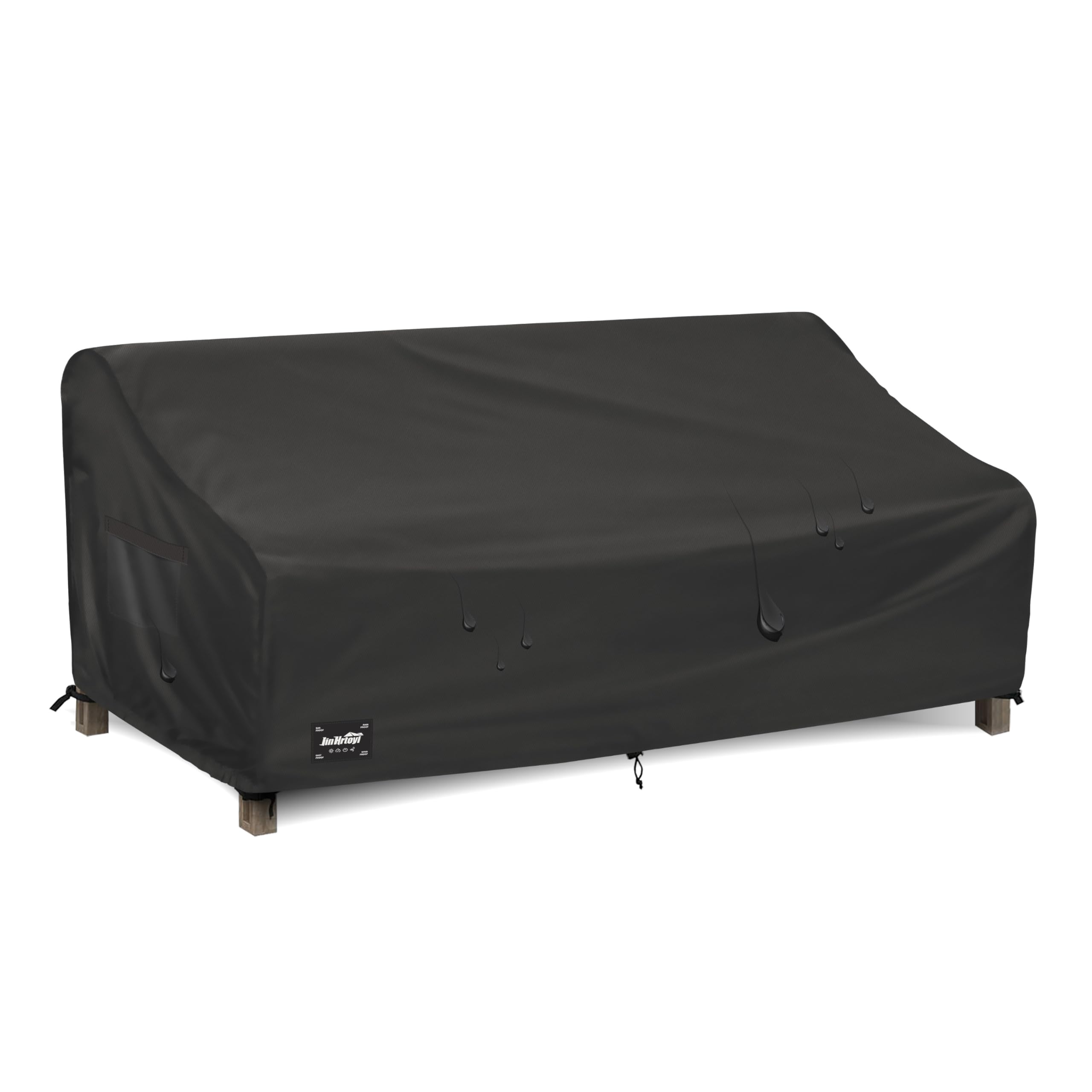 Photo 1 of JinHrtoyi 3-Seater Outdoor Couch Cover, 85Wx38Dx35H inches Outdoor Furniture Covers Waterproof,100% Waterproof Heavy Duty Patio Furniture Covers,Black Minimalism Style Outdoor Sofa Cover