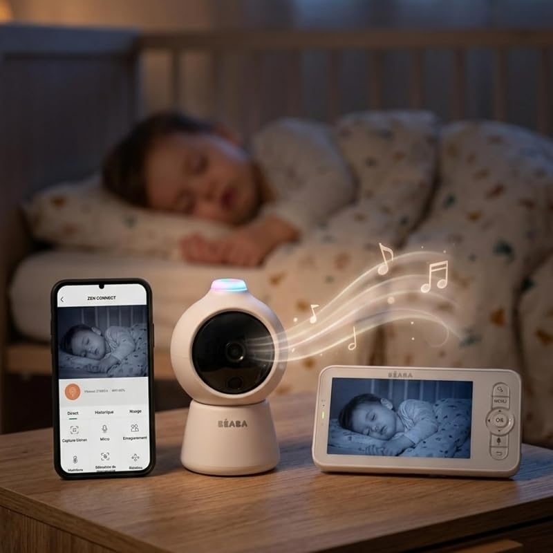 Zen Smart AI – Cámara Adicional Para Vigilabebés Con Video 360° Full QHD 4MP, Inteligencia Artificial, Detección De Giro, Visión Nocturna, App Móvil, Walkie Talkie, VOX, Luz Nocturna