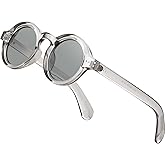 Teumire Trendy Round Polarized Sunglasses for Men Women Chunky Hippie Costume Sun Glasses 90s Circle Retro Style