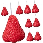 Strawberry Shaped Scented Candles, Red Mini Soy Wax Fruit Aroma Decorative Candles, Realistic Strawberry Design for Bedroom, Bathroom, Parties, Table Décor, Photo Props, Birthday Gifts