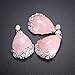 3 PCS Rose Quartz Crystal Pendant Natural Teardrop Gem Charm Bulk for Jewelry Making