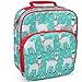 Insulated Lunch Box w Snack Pocket & Water Bottle Holder-Girls or Kids Llama School Lunchbox Tote Keeps Food Hotter or Colder Longer- Reusable Bag Fits Most Bento Boxes, Ice Packs- Back To School