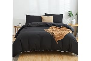 WYFKYMXX Duvet Protector Waterproof Breathable Cotton Incontinence Duvet Protector with Corner Ties Washable Reusable for Elder,Kids Pets. (Black,Queen)