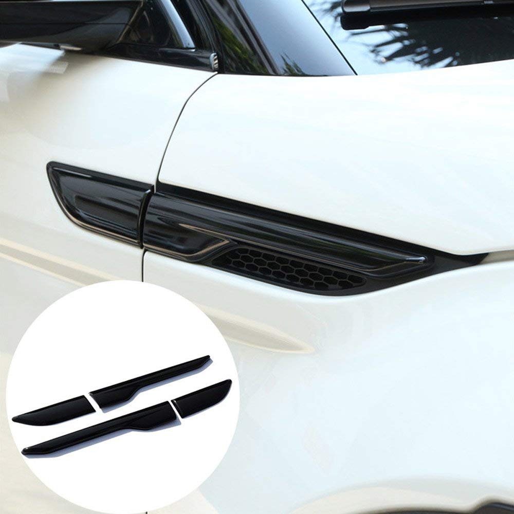YIWANG 4 Pcs Range Rover Evoque 2012-2018 Chrome ABS Side Door Air Outlet Trim Car Accessories (Gloss Black)
