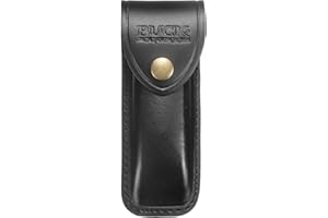 HARFINGTON Leather Knife Sheath 5.71" Leather Pocket Knife Sheath with Hole for Folding Knife Camping Hunting Outdoors, Black