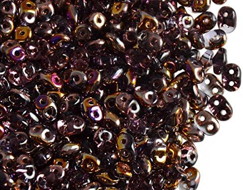 20gr Czech Two Hole Seed Beads SuperDuo 2,5x5 mm tanzanite sliperit