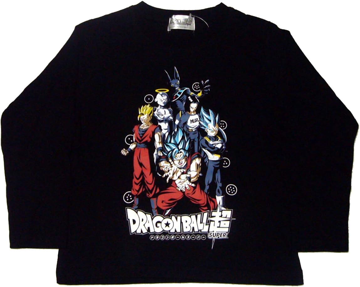 Amazon Co Jp Dragonball Super ドラゴンボール超 長袖tシャツ ロンt 悟空 悟飯 ベジータ 人造人間17号 フリーザ ビルス ブラック 110cm 1cm 130cm 子供 キッズ 110cm ホビー