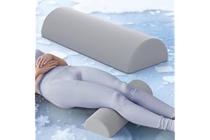 FORCANBY Half Moon Pillow, Knee Pillow for Back Sleeping, Memory Foam Bolster Pillow for Legs, Under Knee Pillow for Sleeping on Back, Leg Pillow for Back & Hip Pain Relief for Side Sleepers (Dark Gray)