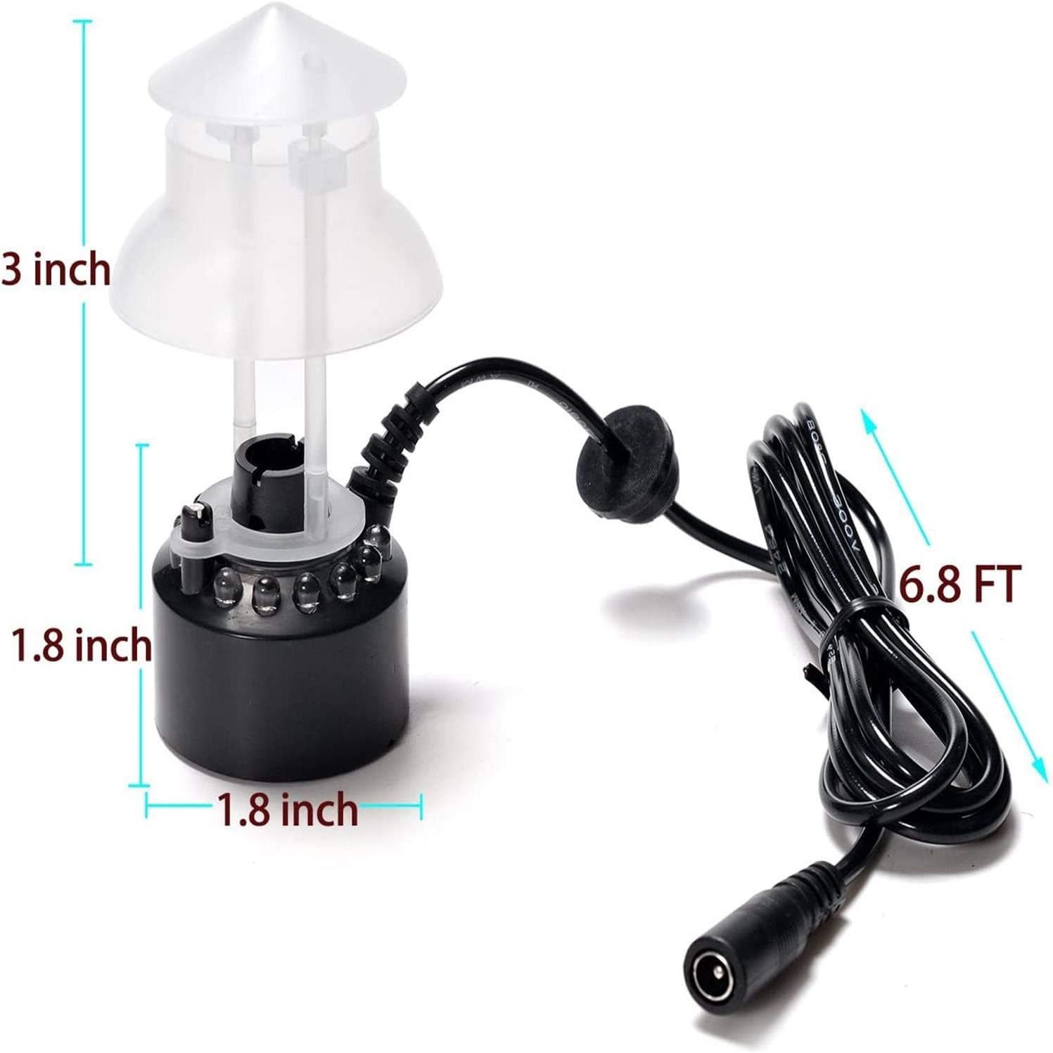 HAIPUSEN Mist Maker, Fog Maker with LED Fogger Water Fountain Pond with Splash Guard, Fog Machine Atomizer for Halloween and Other Holidays: Home & Kitchen