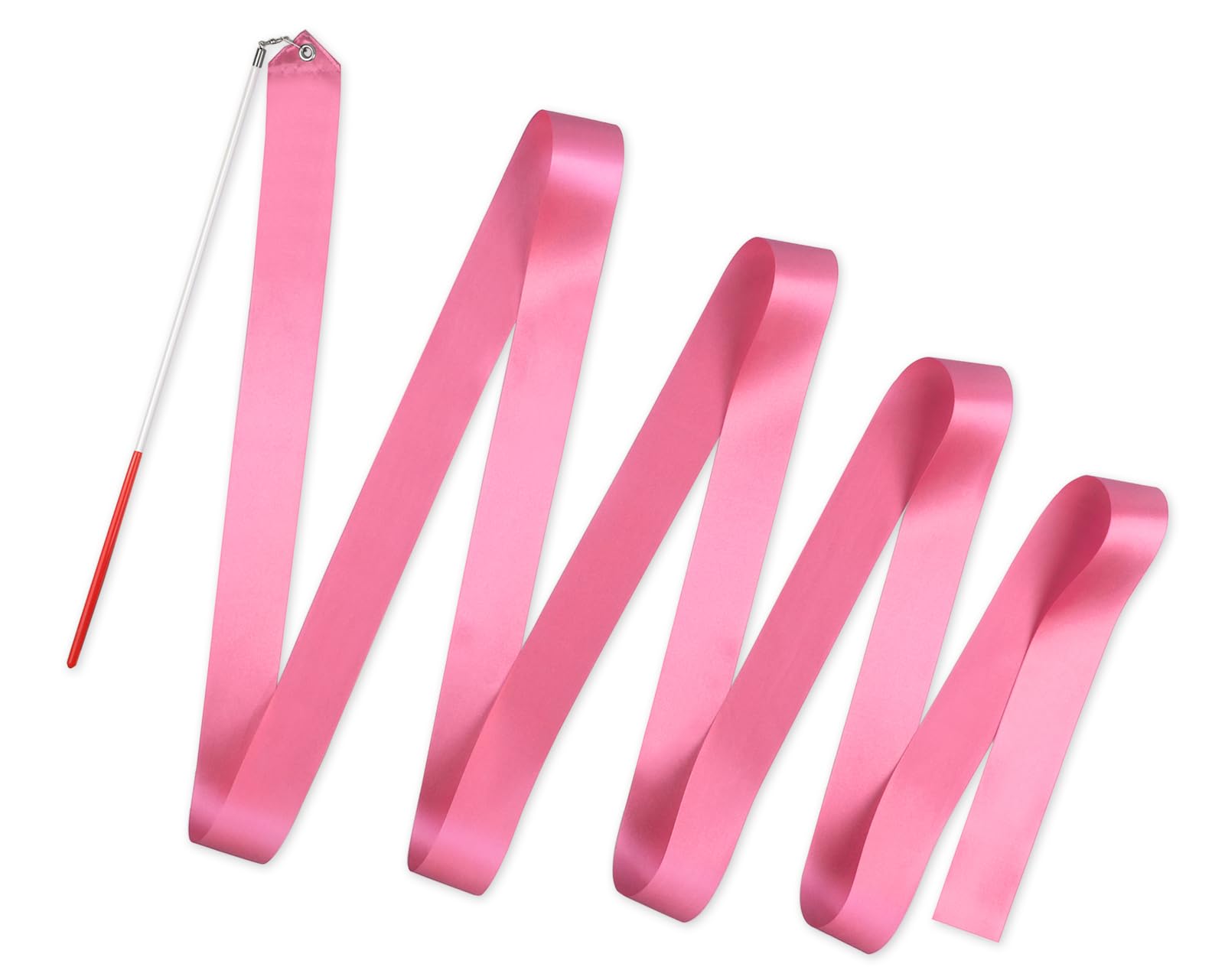 SCSpecial Rhythmic Gymnastics Ribbon 4m Dance Streamer on Stick for Baton Twirling