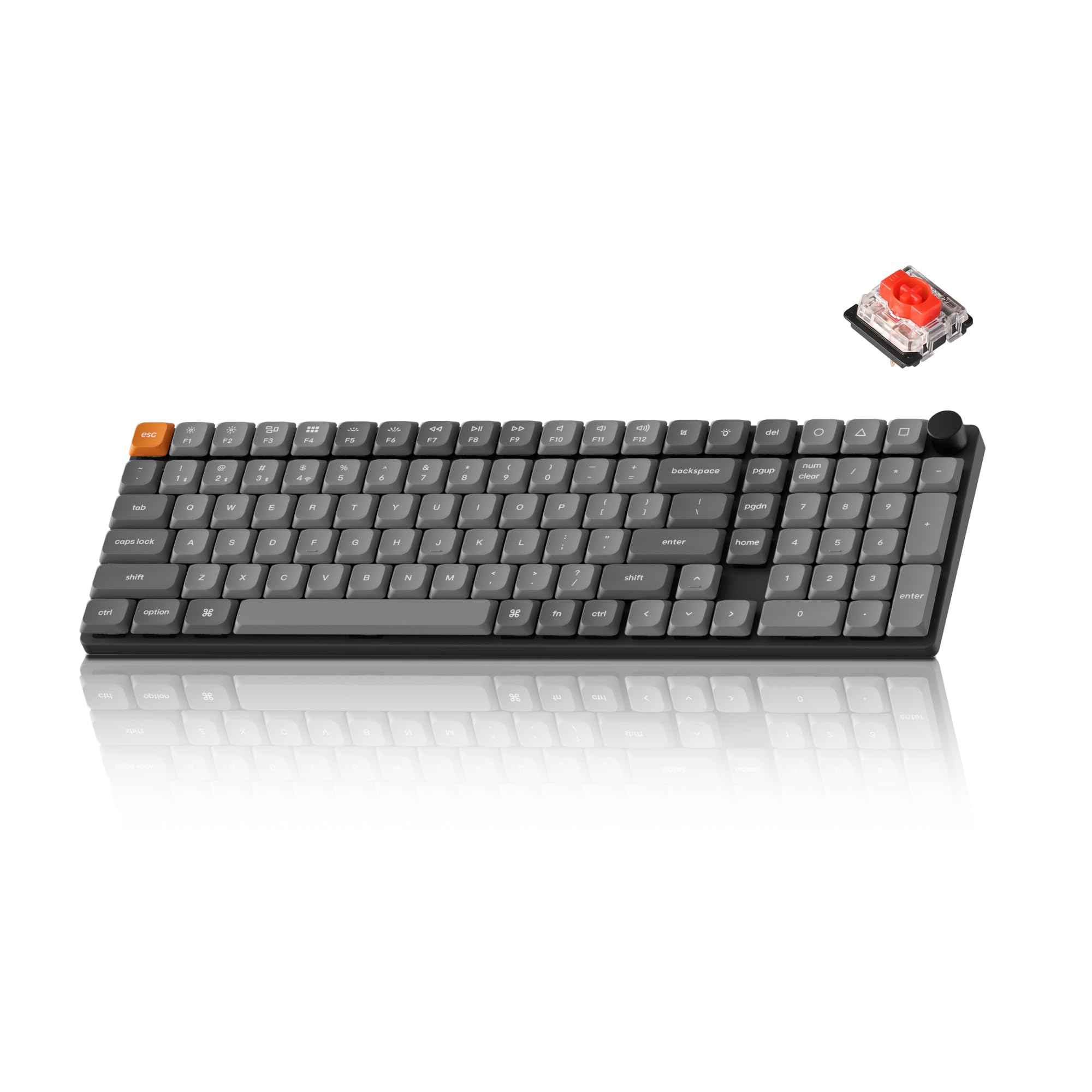 Keychron K17 Max 96% Layout QMK/Launcher Ultra-Slim Wireless/Type-C Wired Mechanical Keyboard with RGB Backlit Hot-Swappable, Low-Profile Gateron Mechanical Red Switch Compatible with Mac Windows
