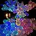 Color Solar String Lights Outdoor Waterproof Raindrop Lights Christma s Decro 30Led 21Foot Twinkle Fairy Lighting for Indoor Garden Xmas Tree Party Weddings Patio( Multi Color)