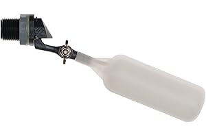 Kerick Valve MA052 PVC Mini Float Valve, Tank Mount, Adjustable Arm, 1.5 gpm at 60 psi, 1/2" NPT Male