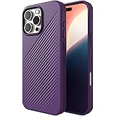 ZAGG Luxe Snap Case for iPhone 16 Pro Max - MagSafe Wireless Charging, 10ft Drop Protection, Eco-Friendly, Graphene Reinforced, Ripple Design, Grape Purple