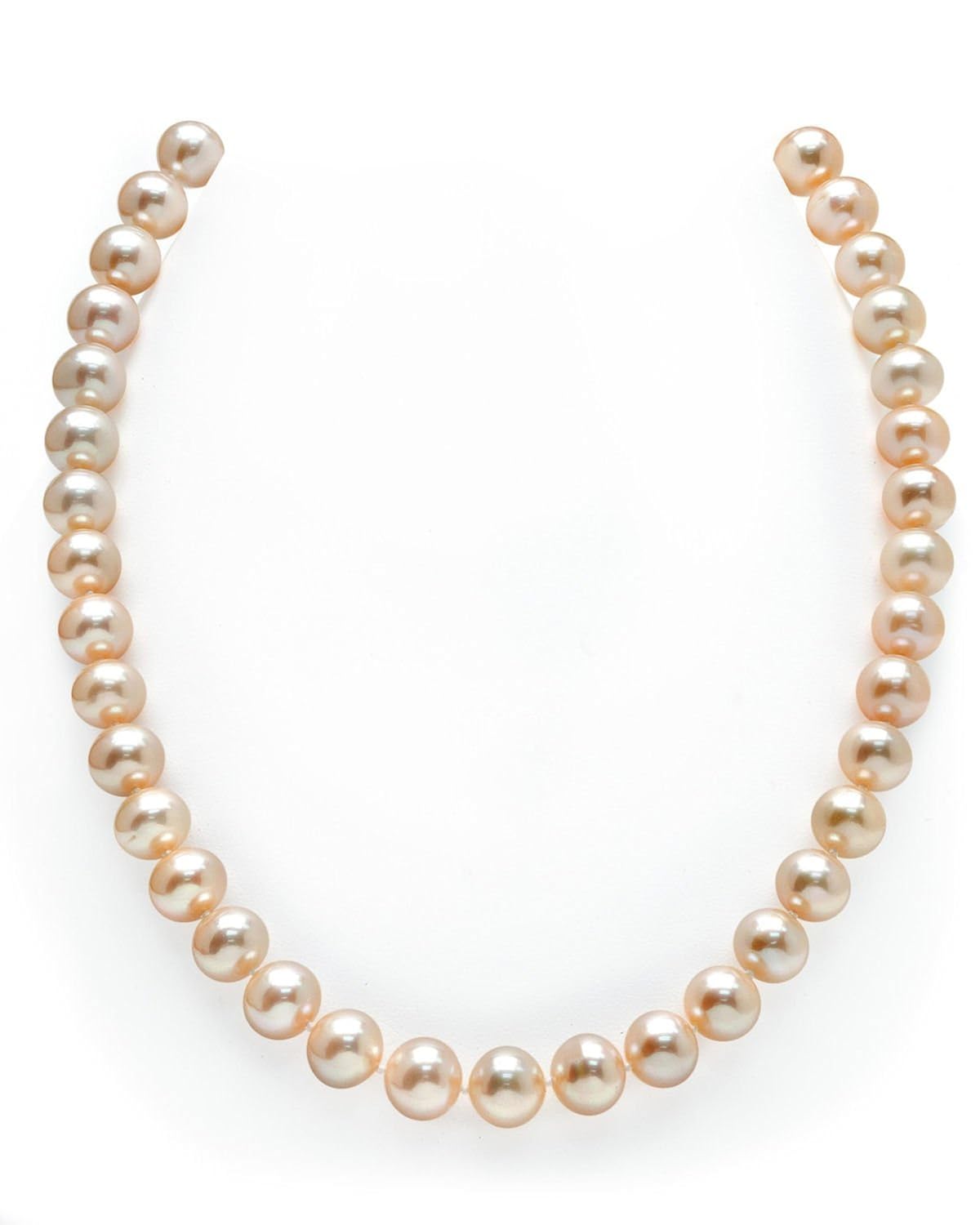 Amazon.com: THE PEARL SOURCE 14K Gold 10-11mm AAA Quality Peach ...