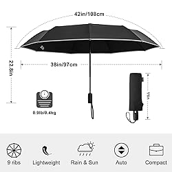 G4Free Eco Windproof Travel Umbrella for Rain