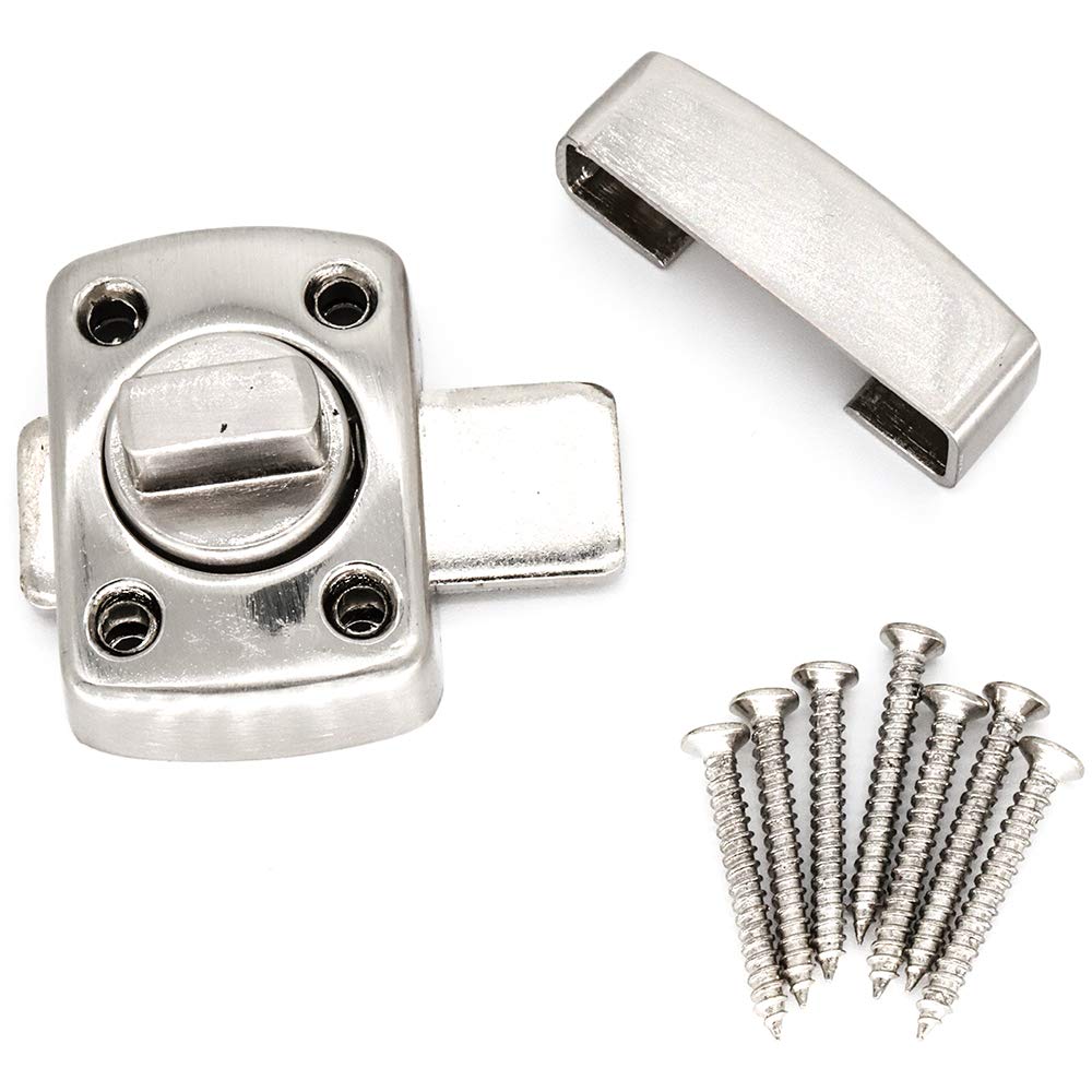 Additional Door Lock Bathroom Toilet Catch Door Lock Latch Chrome Turn Bolt Latch, Door Latch