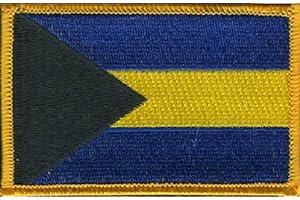 WORLD FLAGS DIRECT Country Flag Patches 3.50" x 2.25", International Embroidered Iron On or Sew On Flag Patch Emblems Over 100 Patch Options Available (Bahamas)