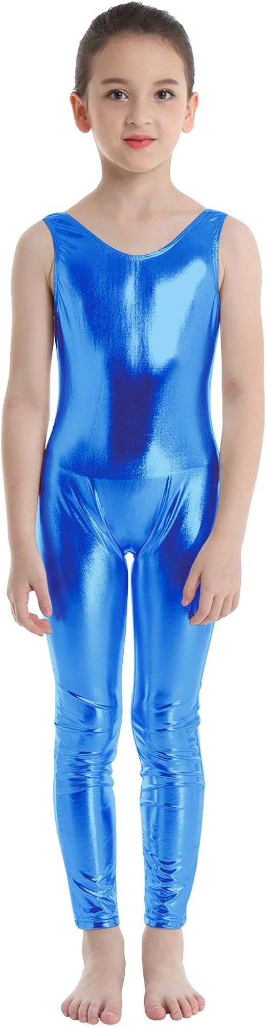 inlzdz Kids Boys Girls Metallic Full Body Unitard