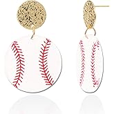 Baseball Earrings For Women Acrylic Drop Dangle Sport Earring Gifts for Baseball Fans Softball Earring