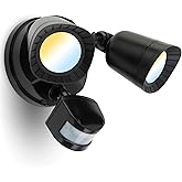 LUXFLY LED Motion Sensor Lights, 16W 2000LM 3000/4000/5000K Adjustable, 3CCT Waterproof Flood Outdoor Light, 2 Head Dusk to D