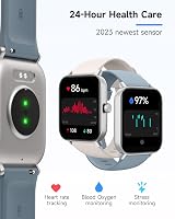 TOOBUR Smart Watch Men Women Alexa Call IP68 1.8" Fitness Tracker Heart Sleep view 3