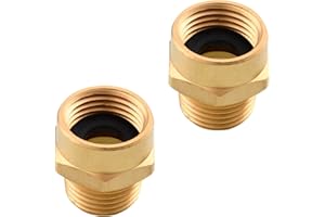Tecmolog 2 Pcs BSP to NPT Adapter Brass G1/2 Female Thread to 1/2 NPT Male Thread Connector Converter Fittings, SBA037-2