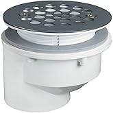 Plastic Oddities PFG610 Offset Fiberglass Shower Stall Drain with Stainless Steel Strainer/Coarse Threads