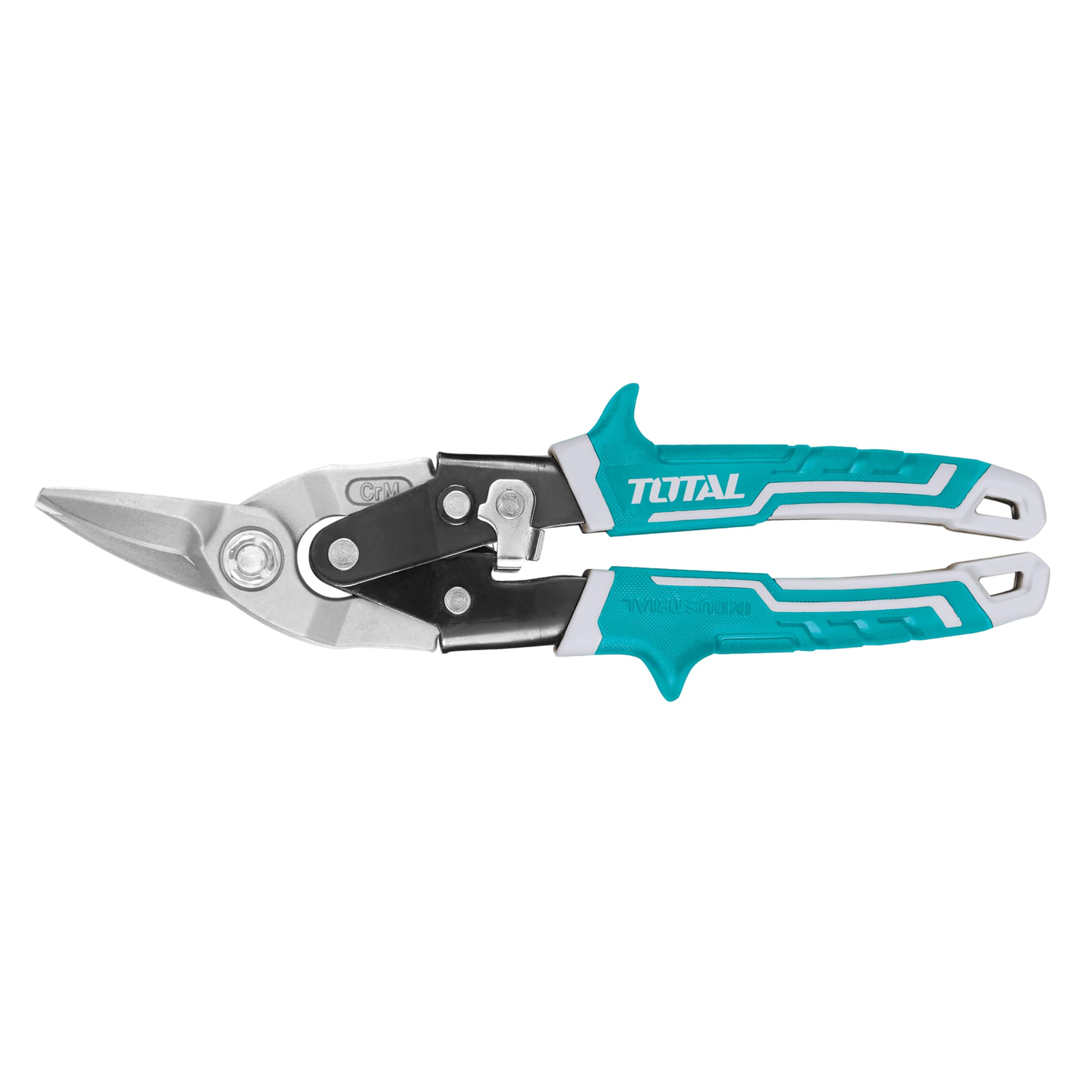 TOTAL - Sheet Metal Scissors - Length 250 mm - Straight to Right Cut - Suitable for Cutting Aluminium or Stainless Steel Sheets - Cutting Capacity 0.7 to 1.2 mm - Molybdemo Chrome