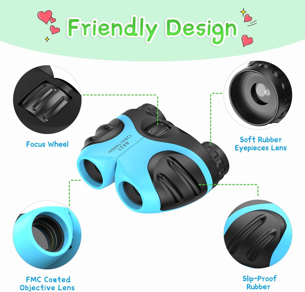 LET'S GO! Binoculars for Kids Boys, DIMY Outdoor Toys for 3-12 Year Old Boys New Best Gifts for 3-12 Year Old Boys Christmas Xmas Stocking Stuffers Fillers for Boys Blue DL08: Sports & Outdoors