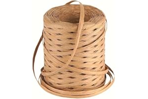 200M Raffia Ribbon, Paper Ribbon Natural Rafia Yarn Packing Paper Twine for Gift Wrapping, Crochet Crafting, Craft DIY Decora