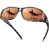 URUMQI Polarized Sunglasses Fit Over Glasses for Men Women, Wrap-around Driving Sunglasses 100% UV Protection