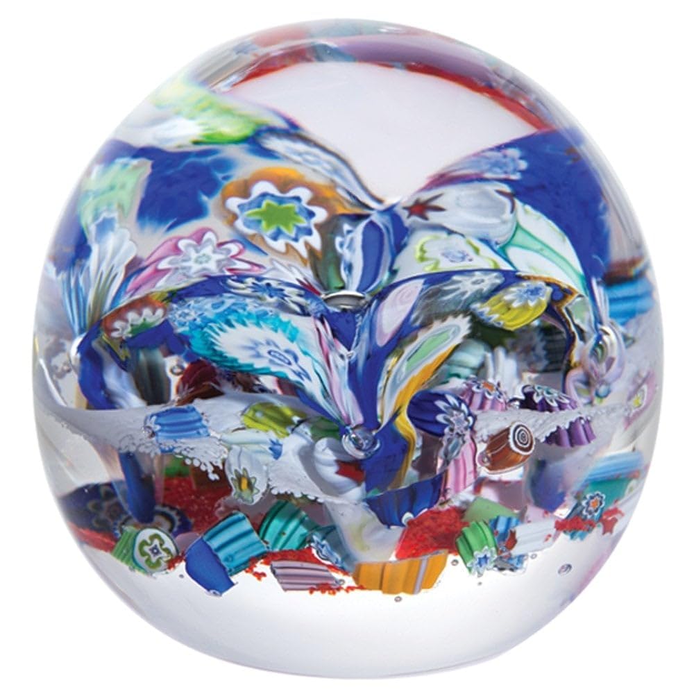 Caithness Glass Millefiori Fingal’s Cave Paperweight | Single | 75mm x 80mm | Handmade in Scotland | Colourful hand-carved glass canes twirl together | Ornamental | Boxed | Gift for family or friends