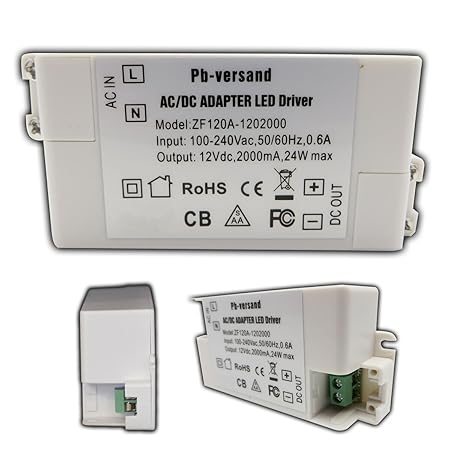 LED Leuchmittel Trafo 12V DC 24 Watt Netzteil Treiber Niedervolt Transformator
