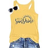 MQSVPUT Womens Tank Tops Summer Racerback Graphic Tanks Beach Vacation Tops Loose Running Athletic Sleeveless Shirt Cami