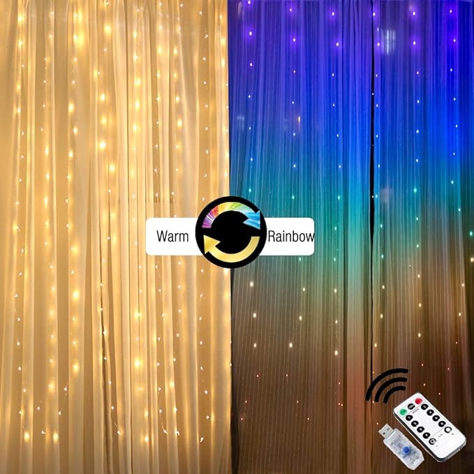 guirnaldas cortina de luces exterior