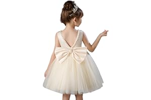 KAQININI Flower Girl Dress Kids Satin Tulle Wedding Guest Party Birthday Bridesmaid Communion Pageant Prom Ball Gown Maxi