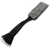 Xuphuyb Car Double Head Clean Brush, 2 in 1 Portable Car Detailing Brush, Auto Double Ended Dust Removal Brush, Universal Car Interior Cleaning Tool for Air Conditioner Outlets, Dashboard Screen