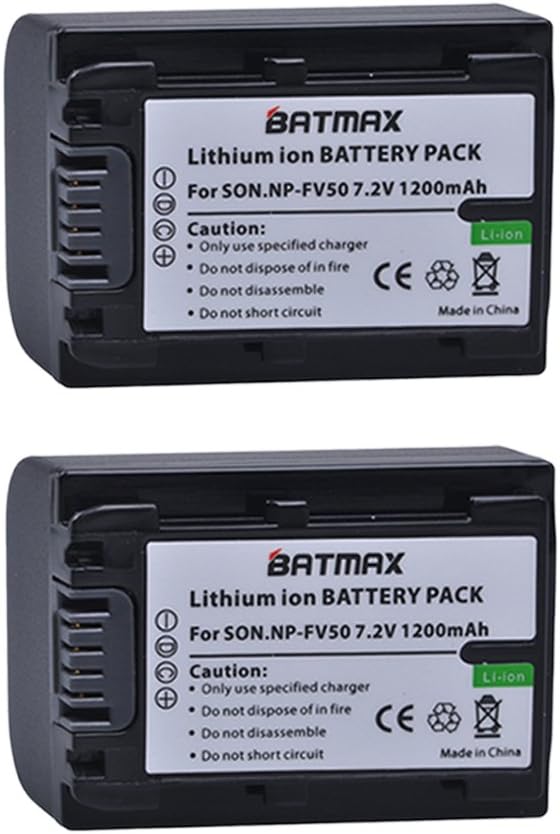 Batmax 2 Packs Battery + LCD Charger for Sony NP-FV30, NP-FV40, NP-FV50 Batteries;Sony FDR-AX53 HDR-CX230 HDR-CX220 CX330 CX380 CX455 CX900 CX430V TD30V FDR-AX100 Handycam Camcorder and More : Camera & Photo