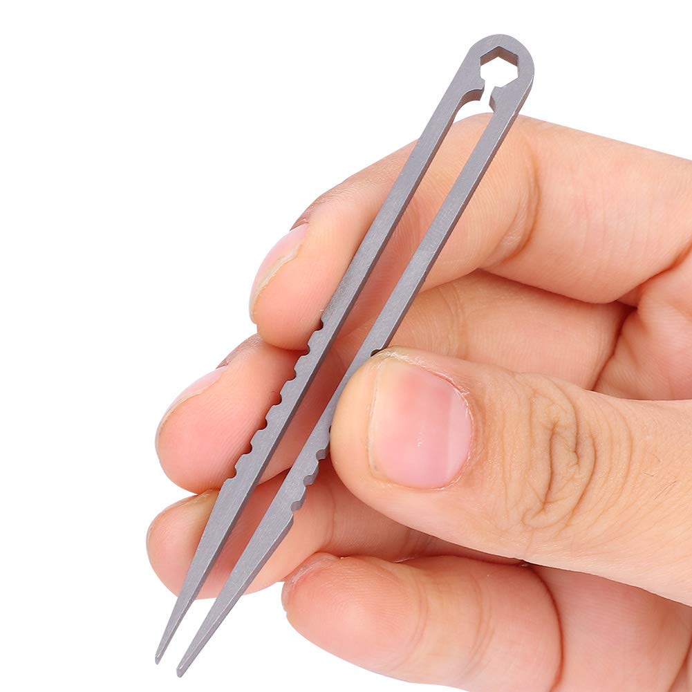 Tweezers Kit, Portable Titanium Alloy Tweezers Outdoor Survival Camping Travel Mini Tool
