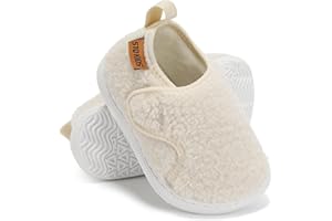 STQ KIDS Baby Slippers Boys Girls Indoor Outdoor Non Slip Slippers Comfort Lightweight Shoes with Warm Wool Interior for 6 12 18 24 Months